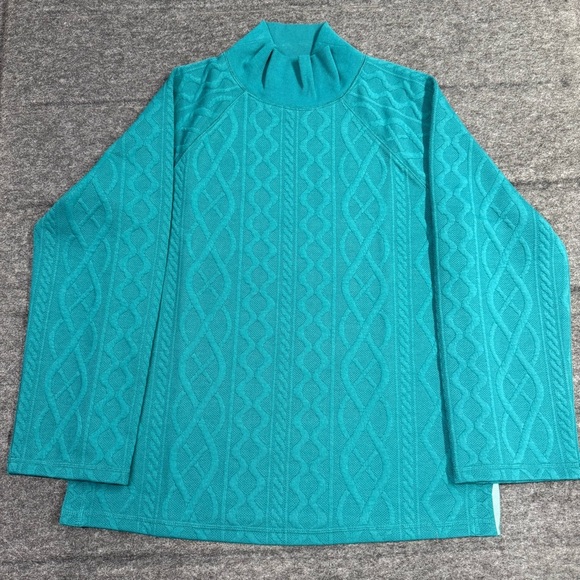 Talbots Teal Cable Knit Sweater - Picture 1 of 3